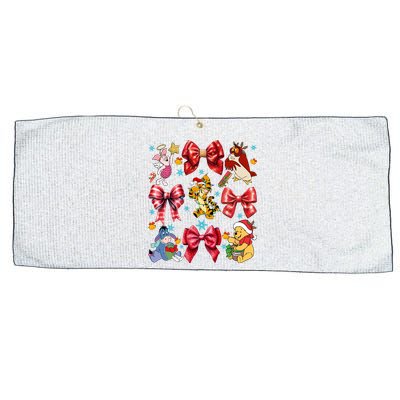 Christmas Lights Coquette Bows Pooh And Friends Coquette Large Microfiber Waffle Golf Towel