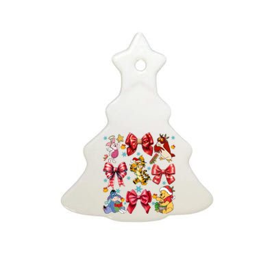 Christmas Lights Coquette Bows Pooh And Friends Coquette Ceramic Tree Ornament