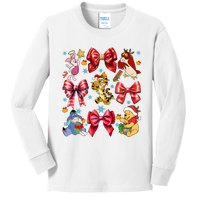 Christmas Lights Coquette Bows Pooh And Friends Coquette Kids Long Sleeve Shirt