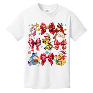 Christmas Lights Coquette Bows Pooh And Friends Coquette Kids T-Shirt