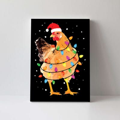 Christmas Lights Chicken Shirts Santa Funny Xmas Tree Chicken Canvas