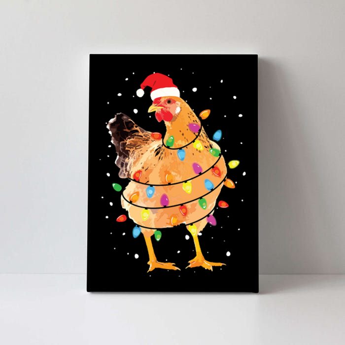 Christmas Lights Chicken Shirts Santa Funny Xmas Tree Chicken Canvas