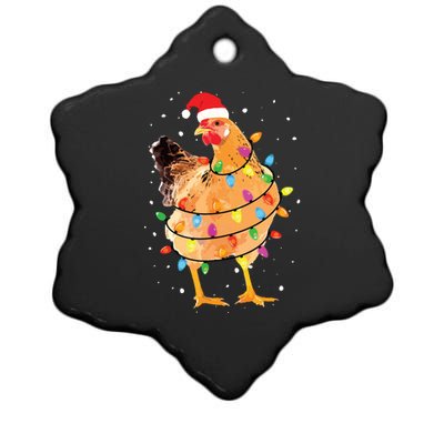 Christmas Lights Chicken Shirts Santa Funny Xmas Tree Chicken Ceramic Star Ornament