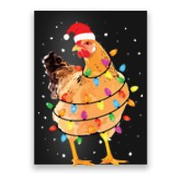 Christmas Lights Chicken Shirts Santa Funny Xmas Tree Chicken Poster