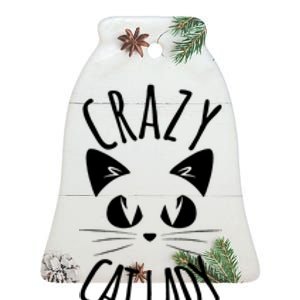 Cat Lady Crazy Cute Ceramic Bell Ornament