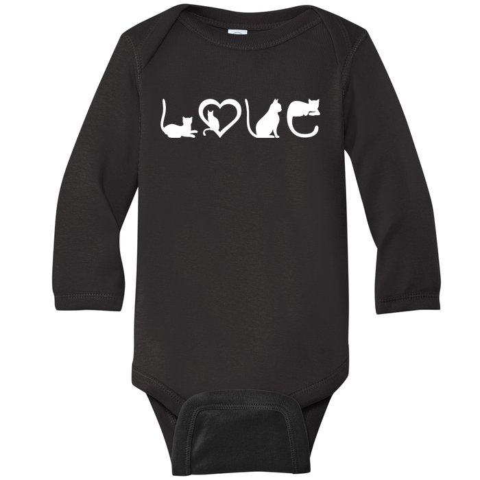 Cat Love Baby Long Sleeve Bodysuit