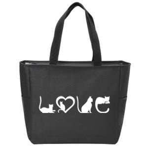 Cat Love Zip Tote Bag