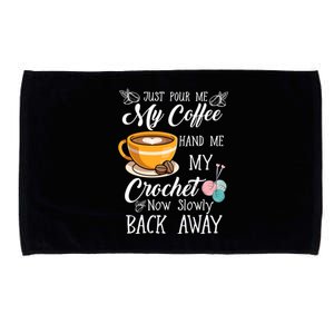 Coffee Lover Crochet Lady Crocheting Yarn Humor Meaningful Gift Microfiber Hand Towel