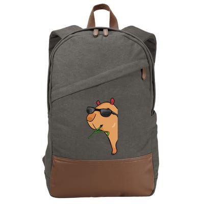 Capybara Lover Capybara Cotton Canvas Backpack