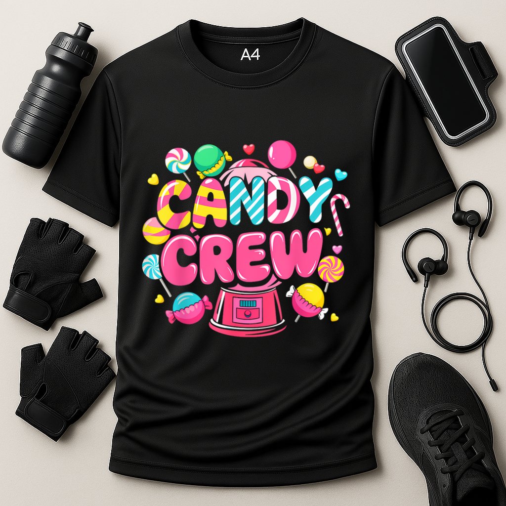 Candy Land Candy Crew Decorations Sweetie Candy Squad Party Cooling Performance Crew T-Shirt