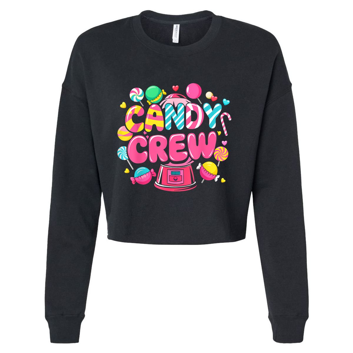 Candy Land Candy Crew Decorations Sweetie Candy Squad Party Cropped Pullover Crew