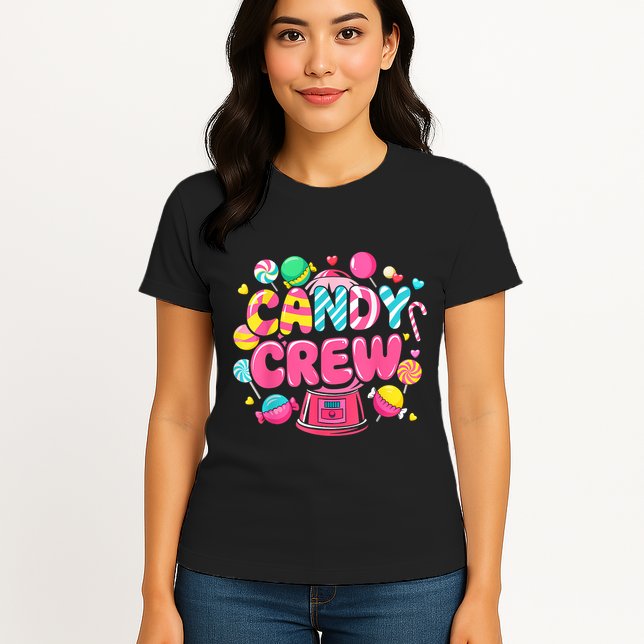 Candy Land Candy Crew Decorations Sweetie Candy Squad Party Womens T-Shirt