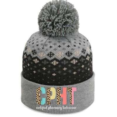 CPHT Leopard Certified Pharmacy Technician The Baniff Cuffed Pom Beanie