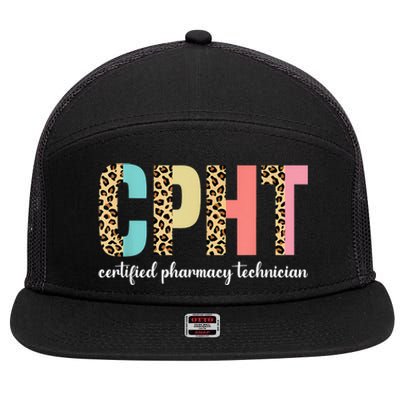 CPHT Leopard Certified Pharmacy Technician 7 Panel Mesh Trucker Snapback Hat