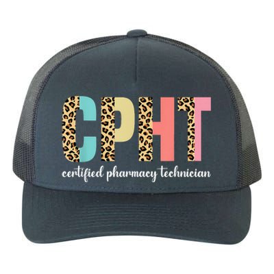 CPHT Leopard Certified Pharmacy Technician Yupoong Adult 5-Panel Trucker Hat