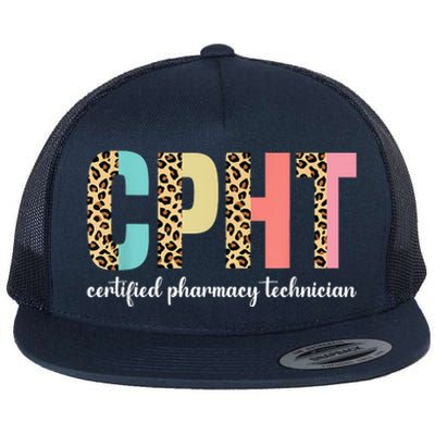 CPHT Leopard Certified Pharmacy Technician Flat Bill Trucker Hat