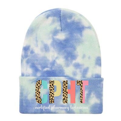 CPHT Leopard Certified Pharmacy Technician Tie Dye 12in Knit Beanie