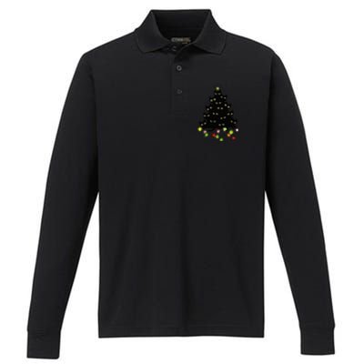 Cat Lovers Cute And Funny Holiday Tree Christmas Performance Long Sleeve Polo