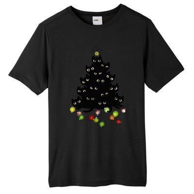 Cat Lovers Cute And Funny Holiday Tree Christmas Tall Fusion ChromaSoft Performance T-Shirt