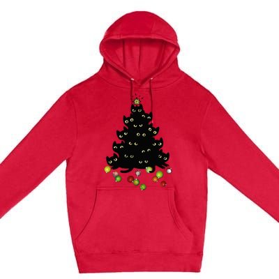 Cat Lovers Cute And Funny Holiday Tree Christmas Premium Pullover Hoodie