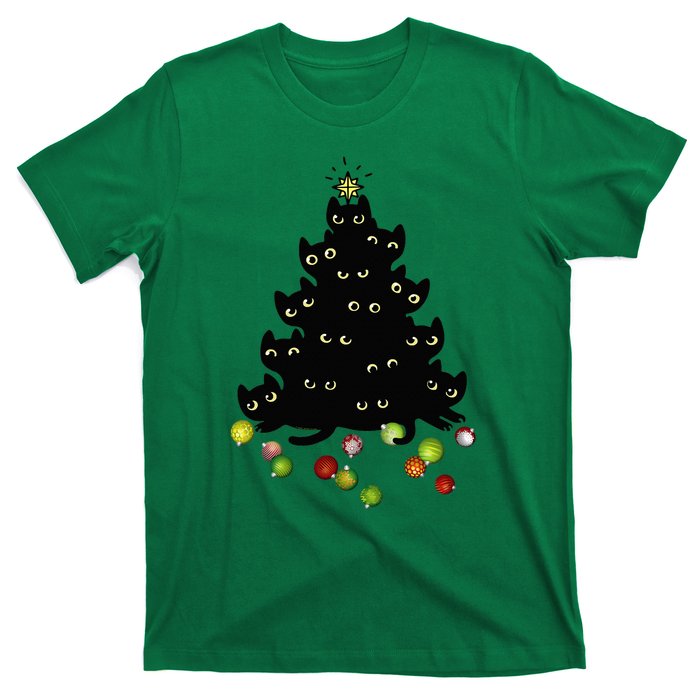 Cat Lovers Cute And Funny Holiday Tree Christmas T-Shirt