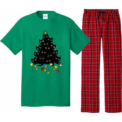 Cat Lovers Cute And Funny Holiday Tree Christmas Pajama Set