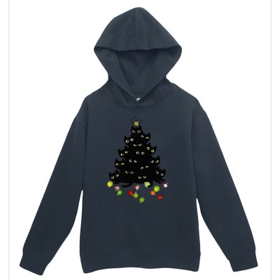 Cat Lovers Cute And Funny Holiday Tree Christmas Urban Pullover Hoodie