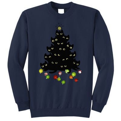 Cat Lovers Cute And Funny Holiday Tree Christmas Tall Sweatshirt