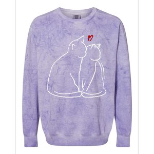 Cat Lover Cute Valentine Colorblast Crewneck Sweatshirt