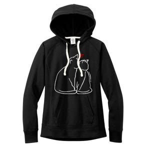 Cat Lover Cute Valentine Women's Fleece Hoodie