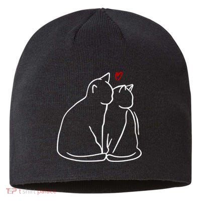 Cat Lover Cute Valentine Sustainable Beanie