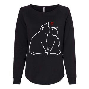 Cat Lover Cute Valentine Womens California Wash Sweatshirt