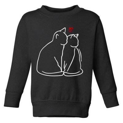 Cat Lover Cute Valentine Toddler Sweatshirt