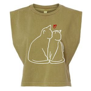 Cat Lover Cute Valentine Garment-Dyed Women's Muscle Tee