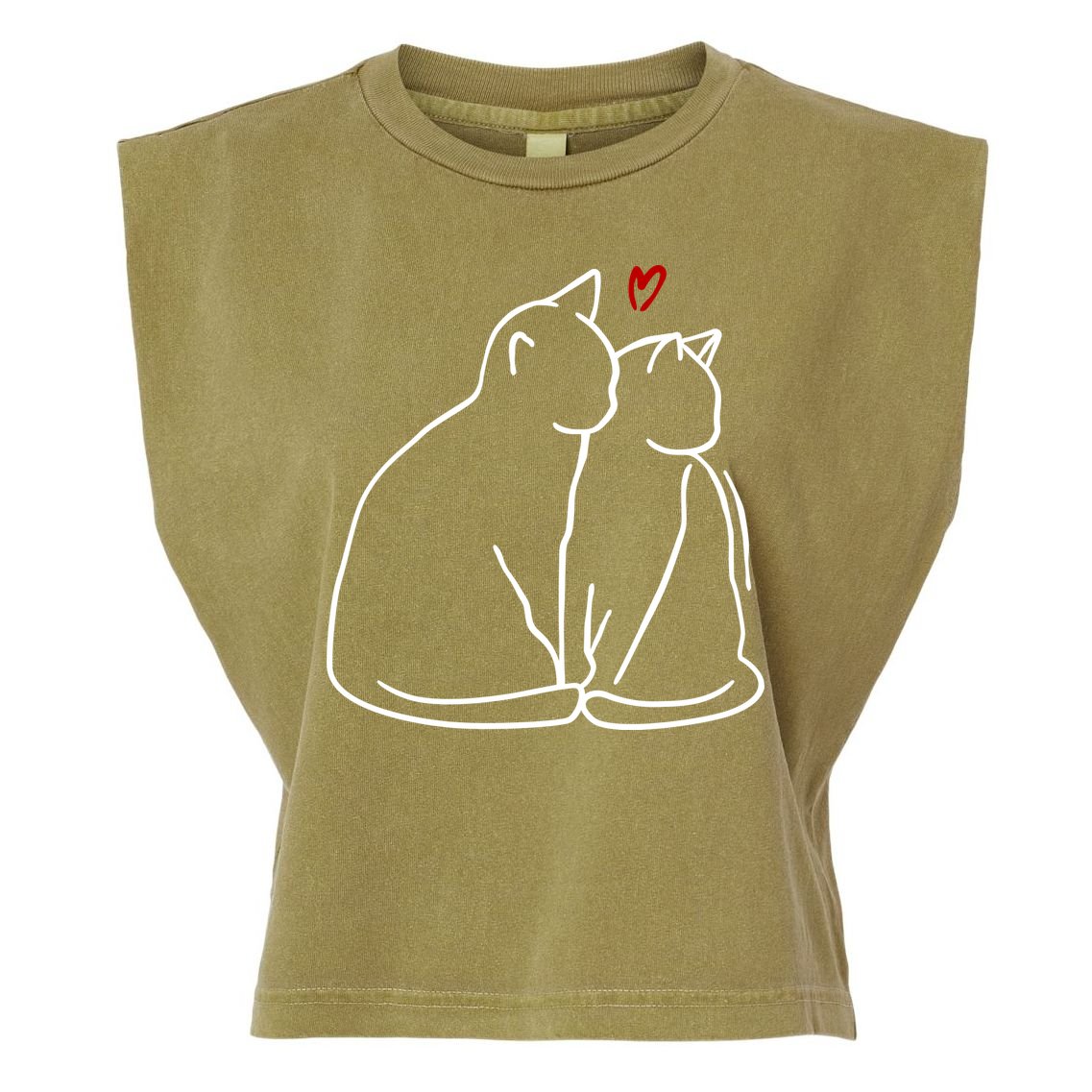 Cat Lover Cute Valentine Garment-Dyed Women's Muscle Tee