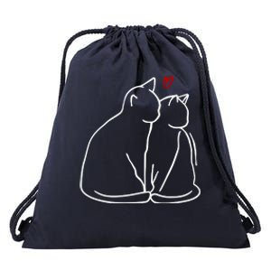 Cat Lover Cute Valentine Drawstring Bag