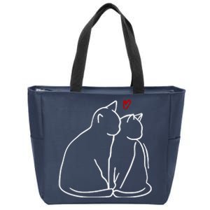 Cat Lover Cute Valentine Zip Tote Bag