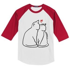 Cat Lover Cute Valentine Kids Colorblock Raglan Jersey