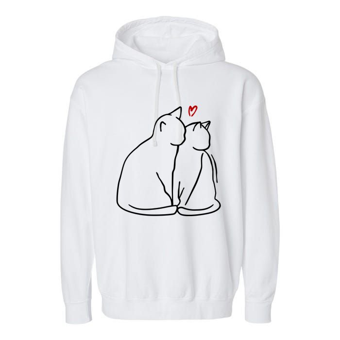 Cat Lover Cute Valentine Garment-Dyed Fleece Hoodie