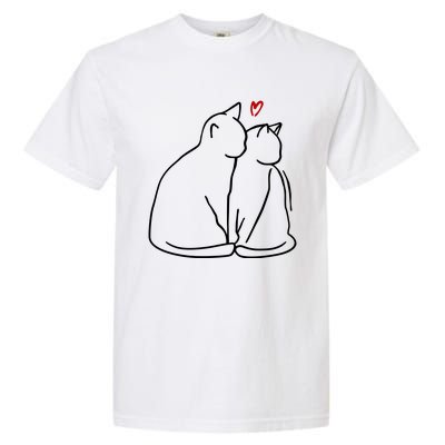 Cat Lover Cute Valentine Garment-Dyed Heavyweight T-Shirt