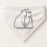 Cat Lover Cute Valentine USA-Made Doggie Bandana