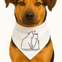 Cat Lover Cute Valentine USA-Made Doggie Bandana