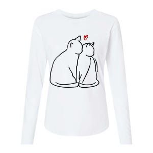 Cat Lover Cute Valentine Womens Cotton Relaxed Long Sleeve T-Shirt