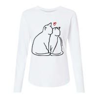 Cat Lover Cute Valentine Womens Cotton Relaxed Long Sleeve T-Shirt