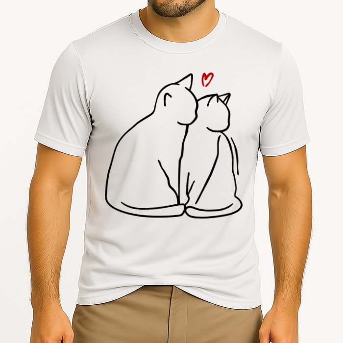 Cat Lover Cute Valentine Cooling Performance Crew T-Shirt