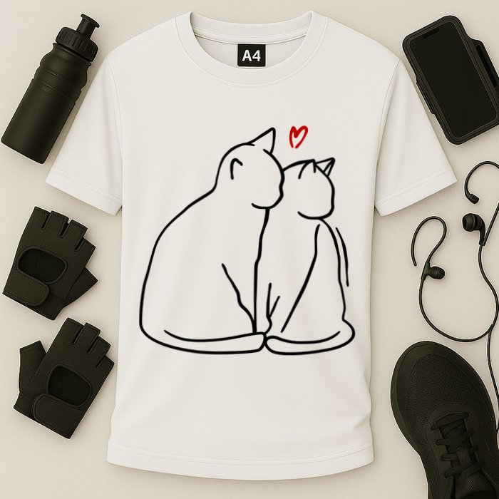 Cat Lover Cute Valentine Cooling Performance Crew T-Shirt