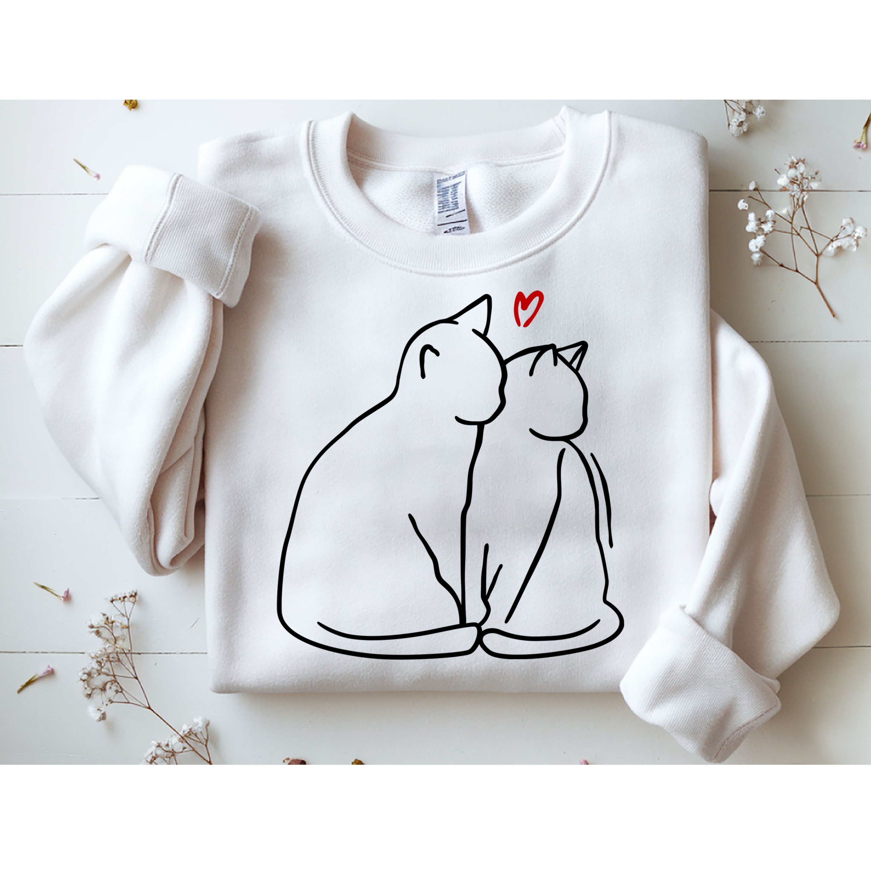 Cat Lover Cute Valentine Sweatshirt