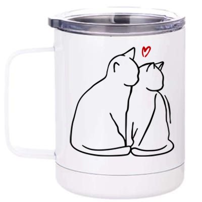 Cat Lover Cute Valentine 12 oz Stainless Steel Tumbler Cup