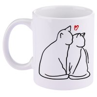Cat Lover Cute Valentine 11oz C Handle Ceramic Mug