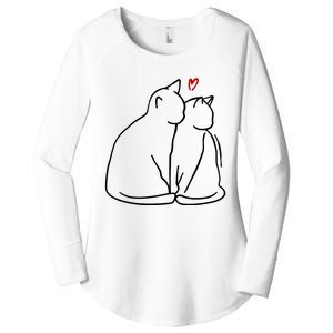 Cat Lover Cute Valentine Women's Perfect Tri Tunic Long Sleeve Shirt